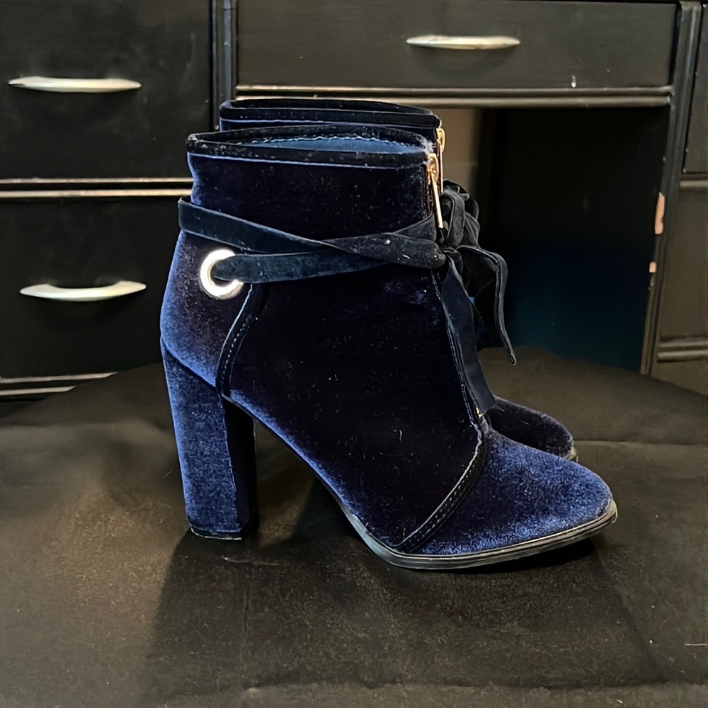 Blue Velvet Heels